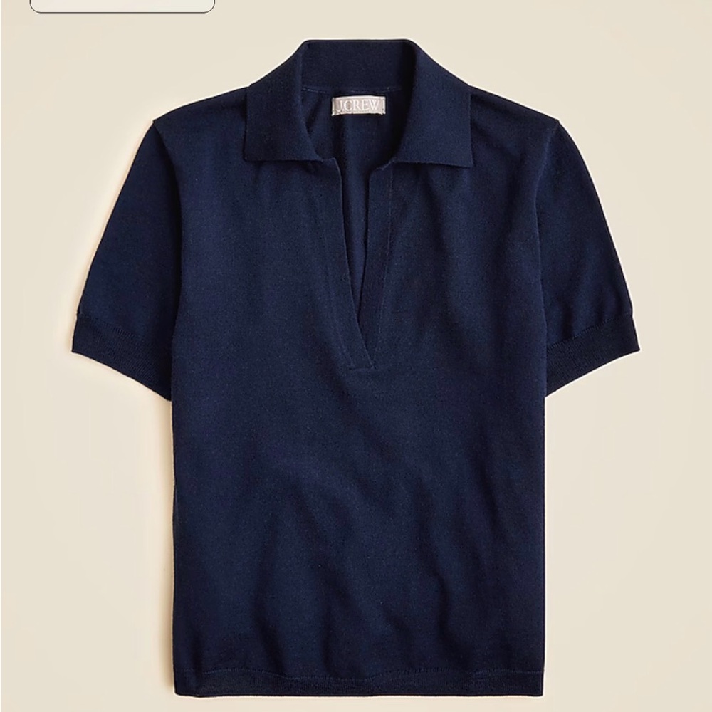 NWT J.Crew SHORT-sleeve sweater-polo in merino wool